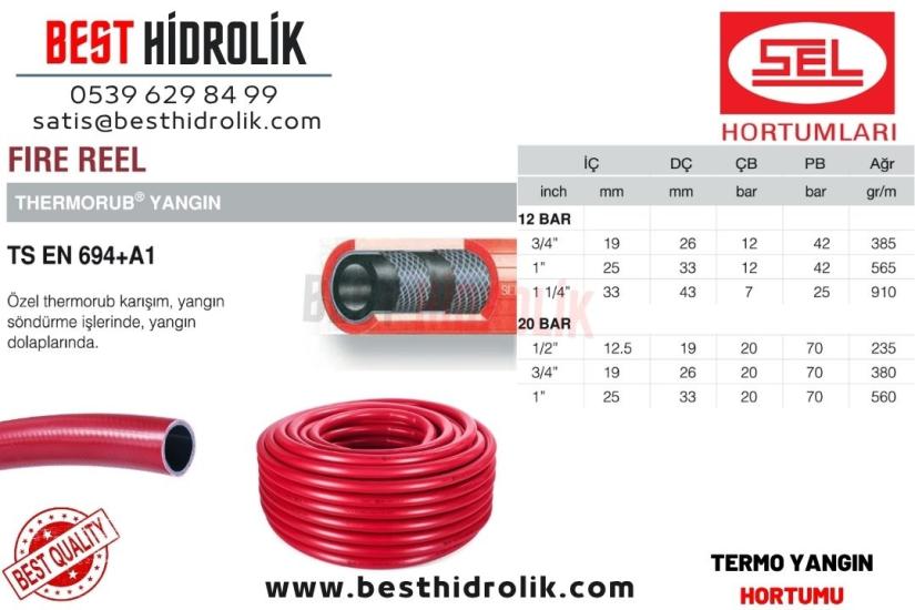 SEL FIRE FEEL 12 BAR 3/4 ’’ THERMORUB KIRMIZI YANGIN DOLABI HORTUMU tse li
