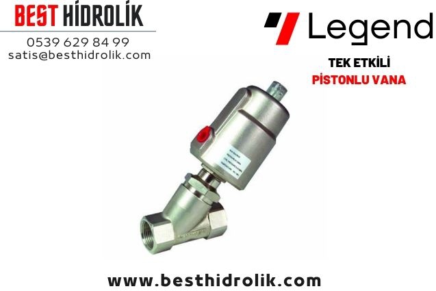 1/2’’  DN15 Tek Etkili Pnömatik Pistonlu Vana