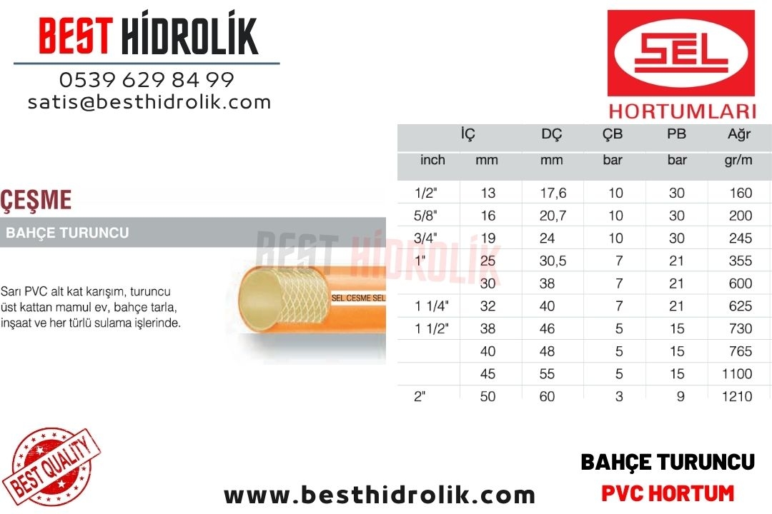 ÇEŞME 1 1/4 ’’ TURUNCU BAHÇE SULAMA HORTUM