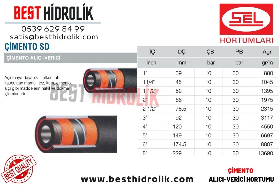 4 ’’ ÇİMENTO SD ALICI VERICI HORTUMU